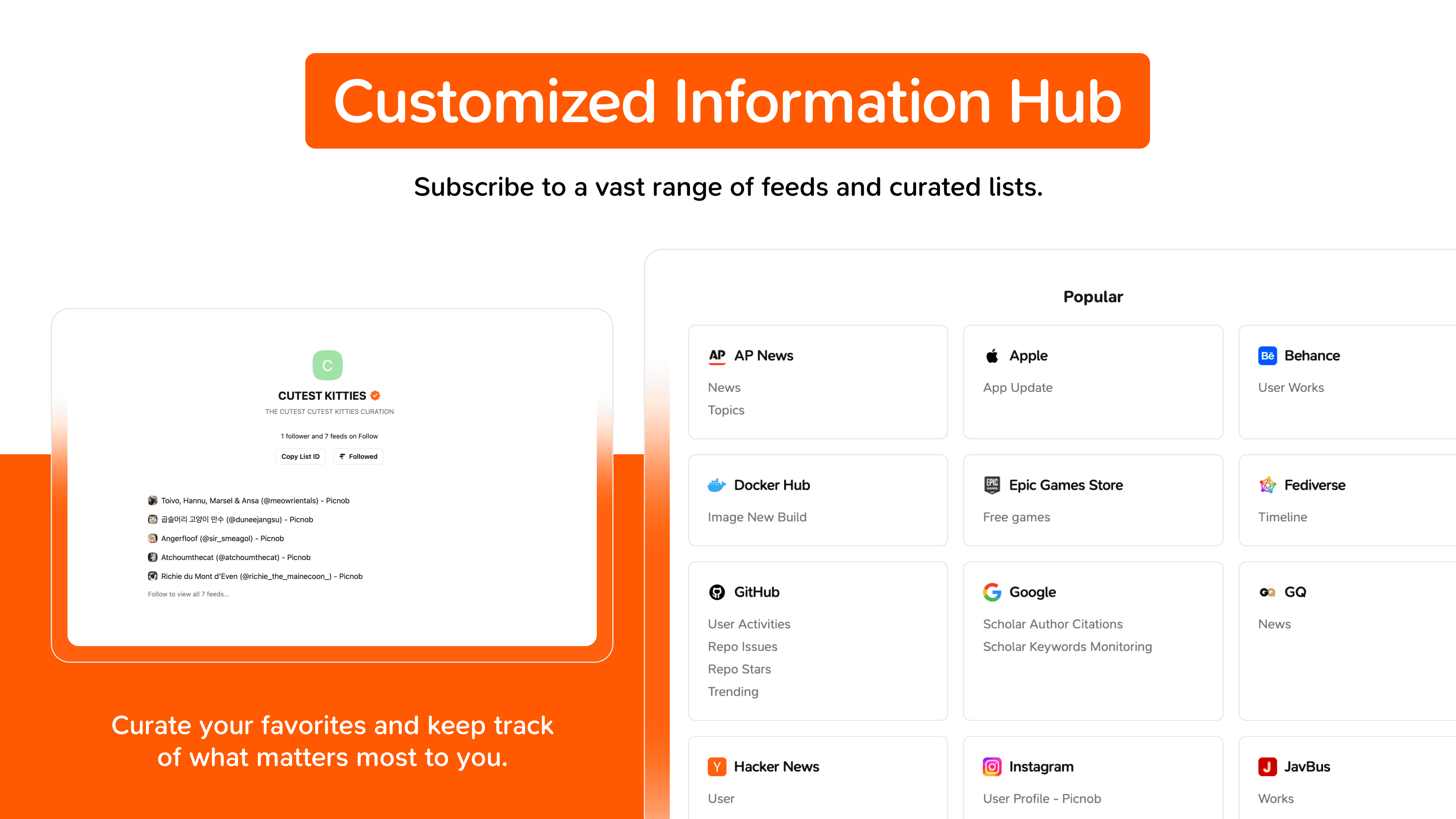 Screenshot of Customized Information Hub
